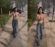 最新流出，西萌工作室，高顏極品身材學妹【瑞瑞】公園全裸露出，袒胸露乳街邊行走