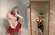 【綠奴推薦】OF韓國情侶網紅「wbcouple」情趣黑絲母狗跪，飲尿，開後庭，無套中出，屁股蛋都拍紅了