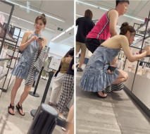 五月最新流出【KFC】露背裙美女求男友買衣服·白色騷窄內精心打扮有夠騷好想摸一摸她的屁股蛋