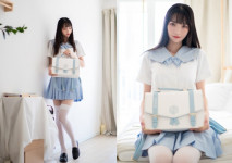 強烈推薦！清純嫩模【西瓜少女】大尺度高清視頻，JK制服牛仔開襠雙道具銷魂自慰誘惑