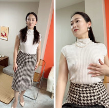 不高冷的園姨，穿搭時尚，私下卻也是一個騷人妻，乾涸的陰道好飢渴了！