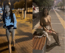 西萌工作室 嫩妹涵涵 小淚深夜街頭露出 情趣制服