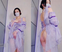 抖音網紅反差母狗『奶咪Naimi』年終新作-廣袖流仙裙低配露肉版 肛塞肉穴