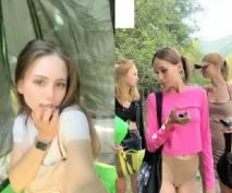 國人老哥帶俄羅斯美女下海！戶外一群美女！小帳篷看無毛嫩穴，回到家操逼，蜜桃美臀後入，大屌深插到底