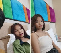 超嫩短髮萌妹！一線天饅頭B！近期下海甜美乖巧，小穴太緊插不進去，胖大叔洞口磨蹭，射在肚子上