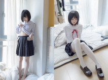 2024重磅流出，【3萬人民幣私定-少女秩序】，極品反差眼鏡妹，小蘿莉白絲美足讓人心動，無毛白虎穴內白漿