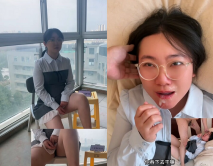 【超頂綠帽大神】茗茗 最近較火的眼鏡騷妹 承接山東大哥專屬定製 寄來的陽具前後攻穴 狂操脫變淫奴 口爆吞精嗆喉