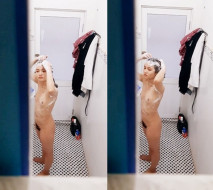 電子廠保全女工宿舍爬窗偷窺幾個剛下班的小姐姐洗澡