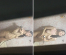 半夜睡不著窗外偷窺 鄰居木瓜奶少婦洗澡看她抬腿搓腳擦逼讓人有犯罪的衝動