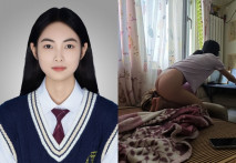 證件照一臉乖學生，晚上戴眼罩被搞的欲仙欲死受不了，貧乳學妹出租房性愛自拍