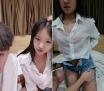 乖巧鄰家小妹妹！和小男友居家操逼！白色襯衣牛仔短褲，抓起屌吸吮，騎乘位美臀上下套弄，極度誘惑