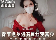 華語AV MSD-203 春節返鄉遇窮屌絲變富少 氣質女神投懷抱 狐不妖