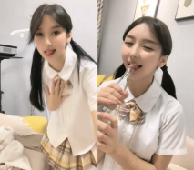 頂級尤物美少女！雙馬尾JK裝！活力十足超甜美，肥唇小穴瓶子自慰，洞口磨蹭一下插入，堪稱極品